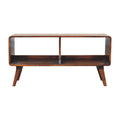 Curved Chestnut Double Slot Media Unit