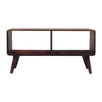 Curved Chestnut Double Slot Media Unit