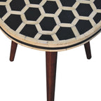 Bone Inlay Tripod Stool with Honey Caramel Finish