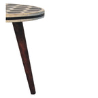 Bone Inlay Tripod Stool with Honey Caramel Finish