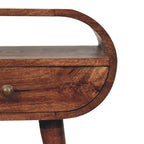 Honey Caramel Circular Bedside with Open Slot
