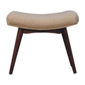 Honey Caramel Bouclé Cream Curved Bench