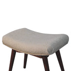 Honey Caramel Bouclé Cream Curved Bench