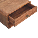 Curved Honey Caramel Wall-Mounted Bedside with Open Slot
