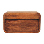 Curved Honey Caramel Wall-Mounted Bedside with Open Slot