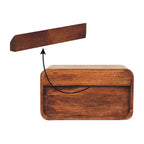 Curved Honey Caramel Wall-Mounted Bedside with Open Slot