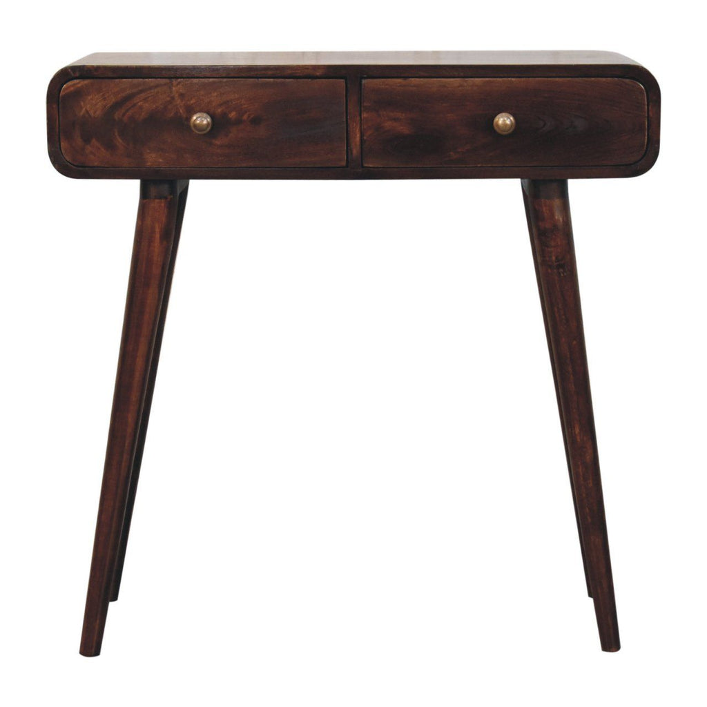 California Walnut Curved Hallway Table