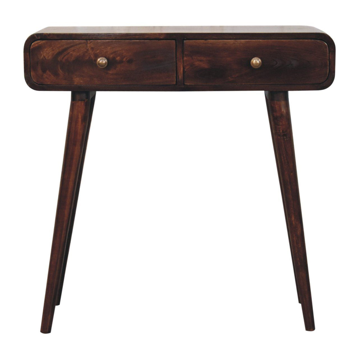 California Walnut Curved Hallway Table