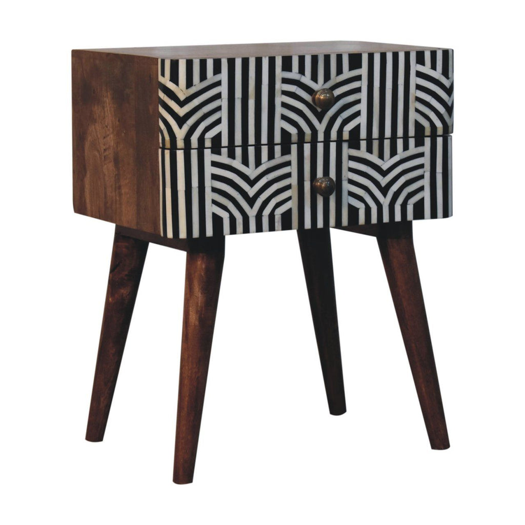 Honey Caramel Edessa Bone Inlay Bedside