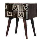 Honey Caramel Edessa Bone Inlay Bedside
