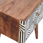 Honey Caramel Edessa Bone Inlay Bedside