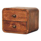 Mini Curved Honey Caramel Wall-Mounted Bedside