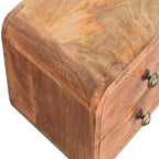 Mini Curved Honey Caramel Wall-Mounted Bedside