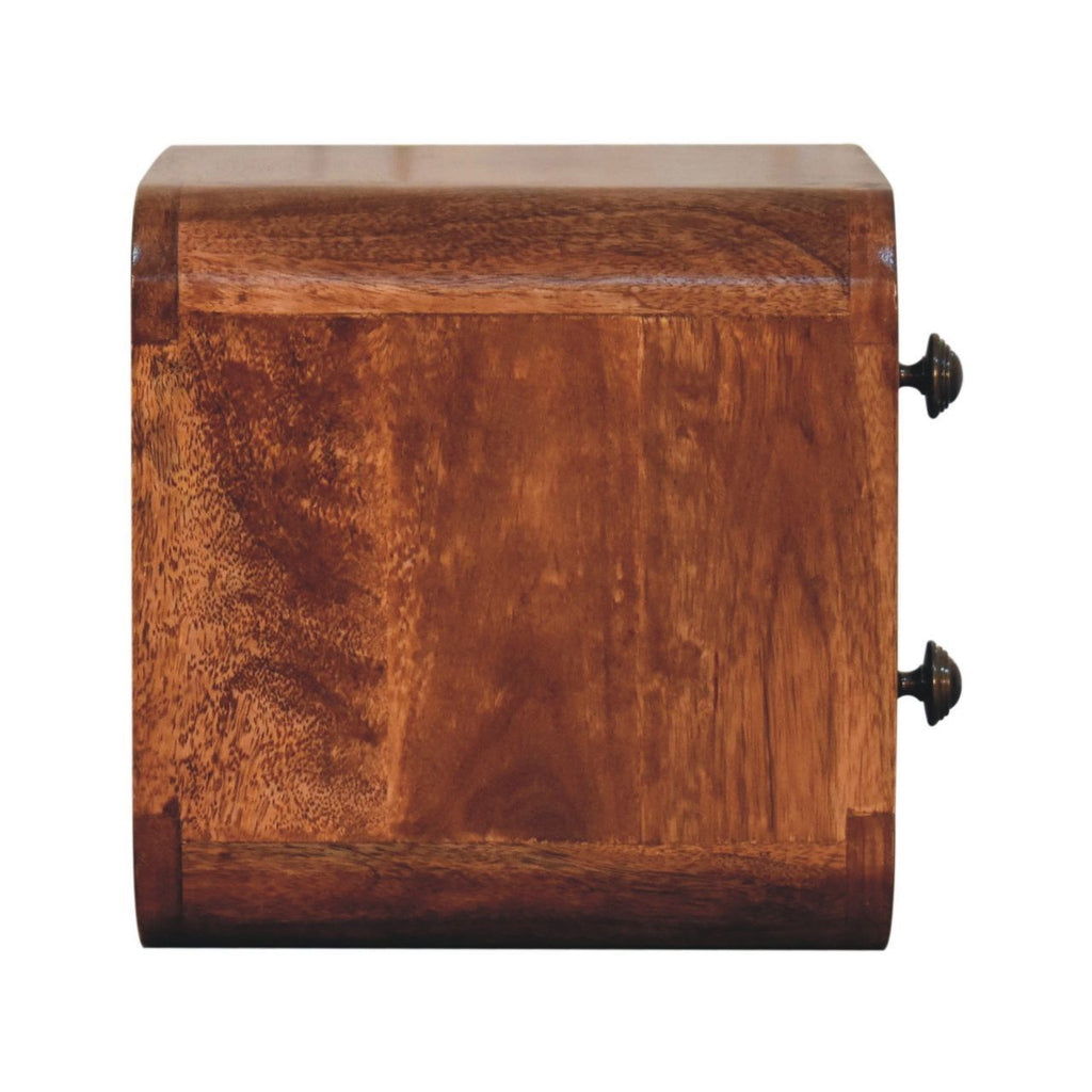 Mini Curved Honey Caramel Wall Mounted Bedside