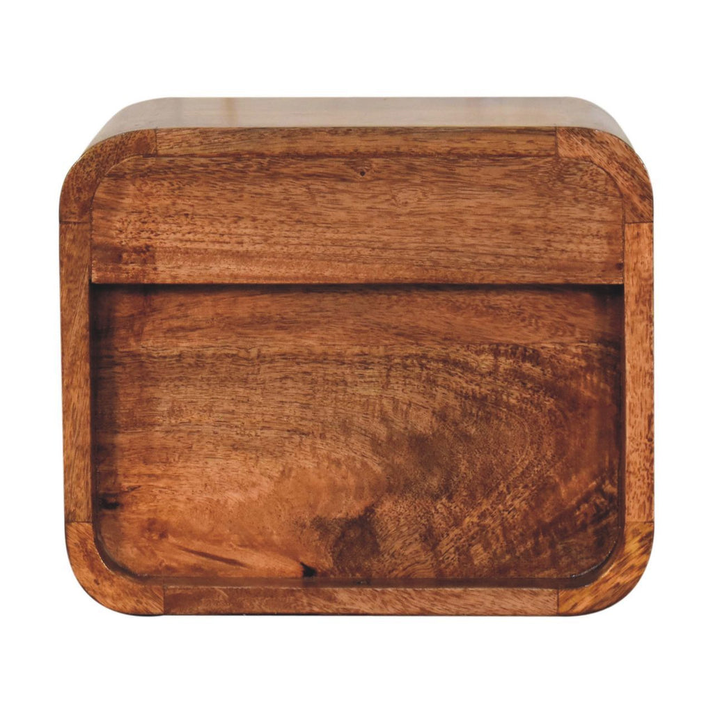 Mini Curved Honey Caramel Wall Mounted Bedside