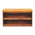 Buffalo Hide Pull-Out Honey Caramel Shoe Storage Bench