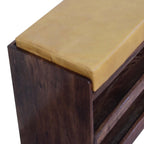 Buffalo Hide Pull-Out Honey Caramel Shoe Storage Bench