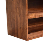 Buffalo Hide Pull-Out Honey Caramel Shoe Storage Bench