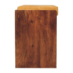 Buffalo Hide Pull-Out Honey Caramel Shoe Storage Bench