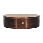 California Walnut Wall-Mounted Rounded Bedside