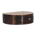California Walnut Wall-Mounted Rounded Bedside