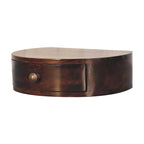 California Walnut Wall-Mounted Rounded Bedside