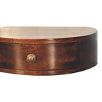 California Walnut Wall-Mounted Rounded Bedside