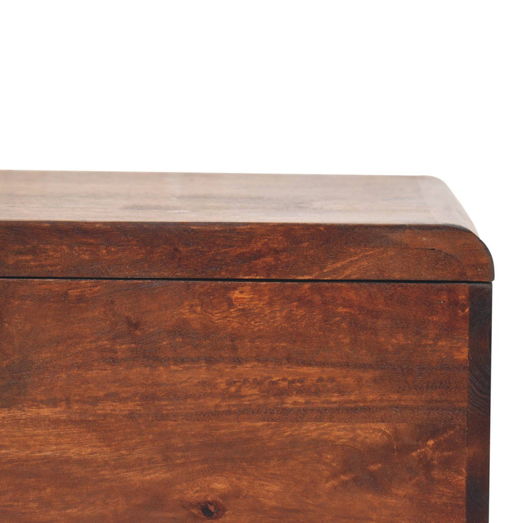 Curved California Walnut Blanket Box