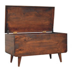 Curved California Walnut Blanket Box