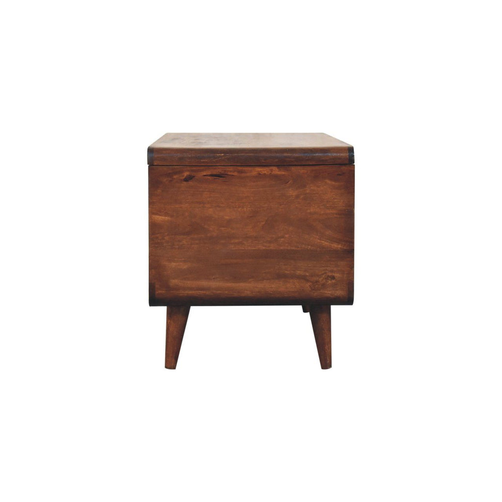 Curved California Walnut Blanket Box