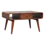 Curved Honey Caramel Coffee Table