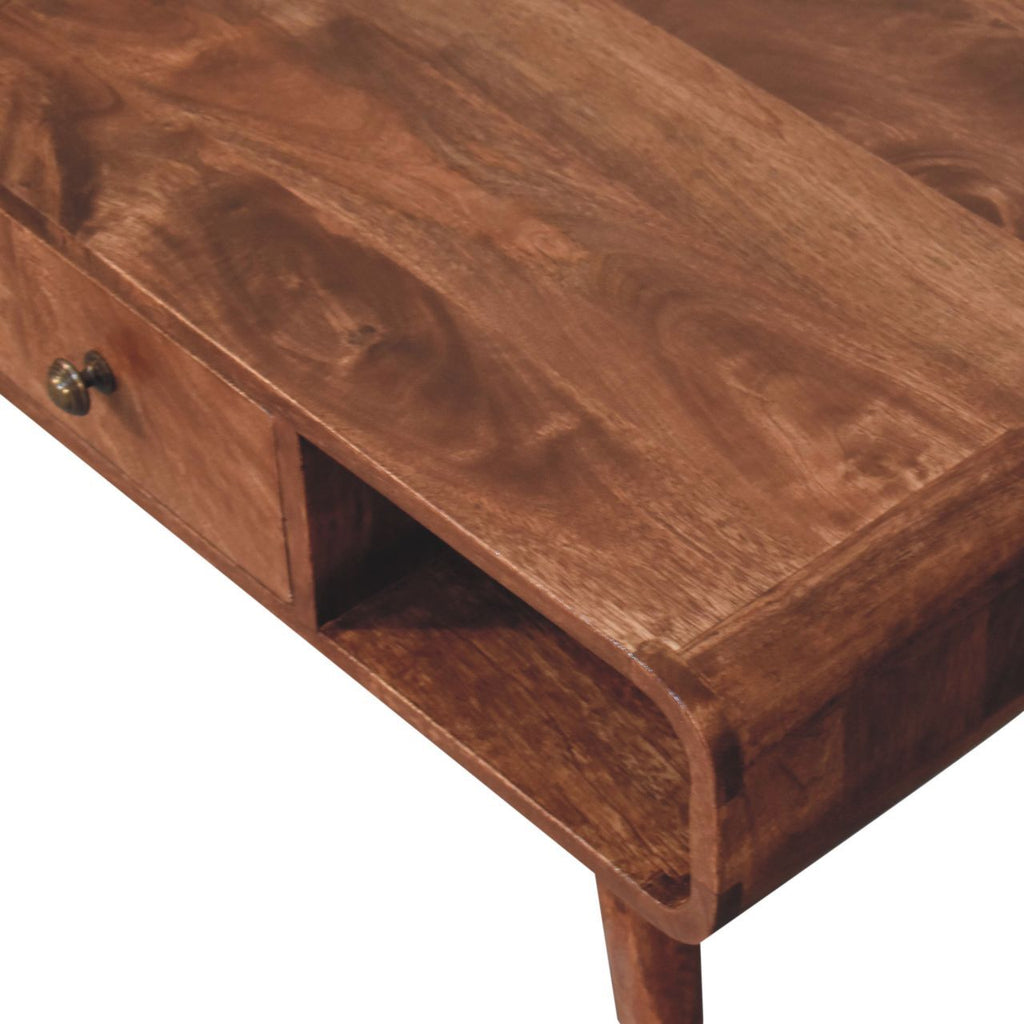 Curved Honey Caramel Coffee Table