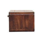 Curved California Walnut Wall-Mounted Bedside with Open Slot
