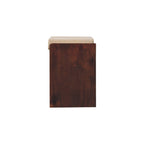 California Walnut & Mud Linen Pull-Out Shoe Bench