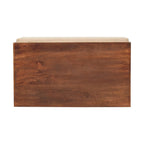 California Walnut & Mud Linen Pull-Out Shoe Bench