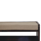 California Walnut Bench with Mud Linen Seat Pad