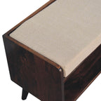 California Walnut Bench with Mud Linen Seat Pad