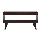 California Walnut Bench with Mud Linen Seat Pad