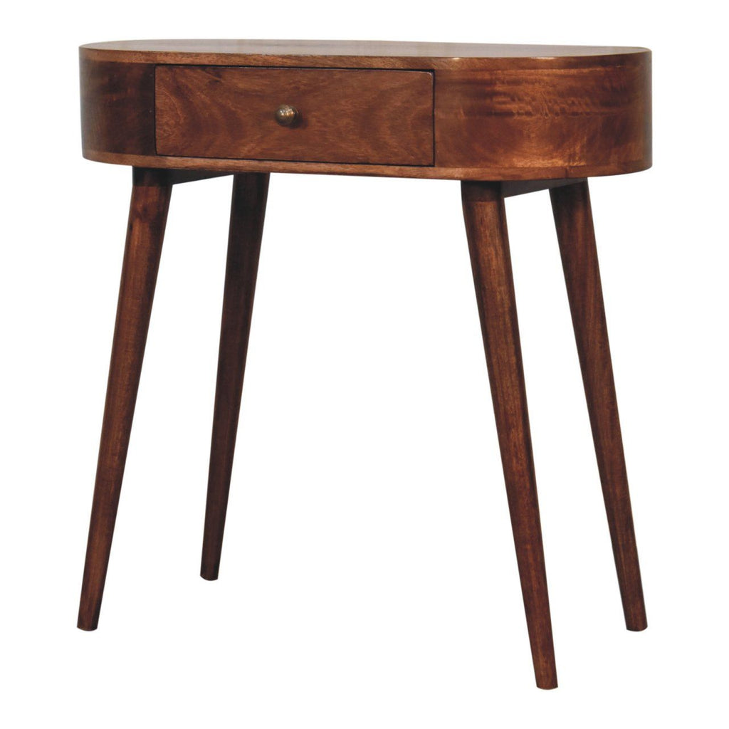 Honey Caramel Rounded Small Console Table