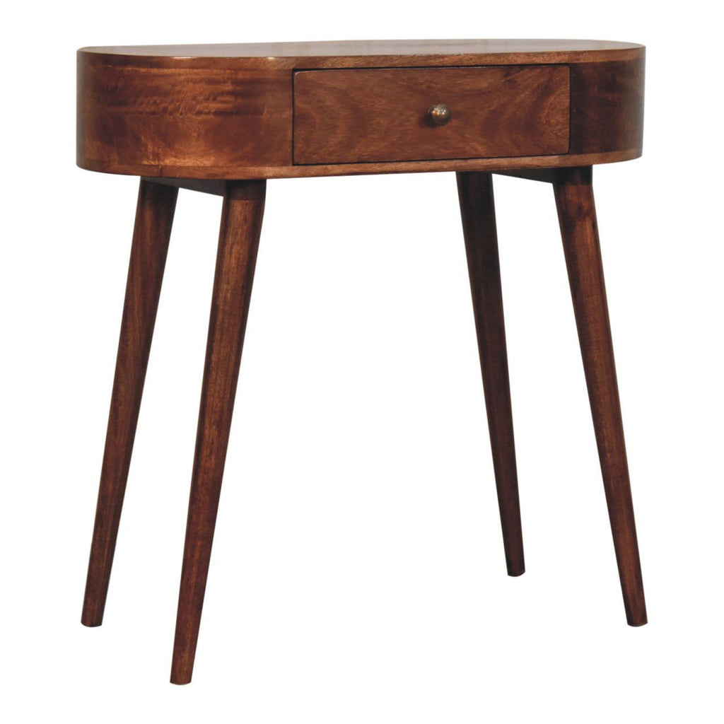 Honey Caramel Rounded Small Console Table