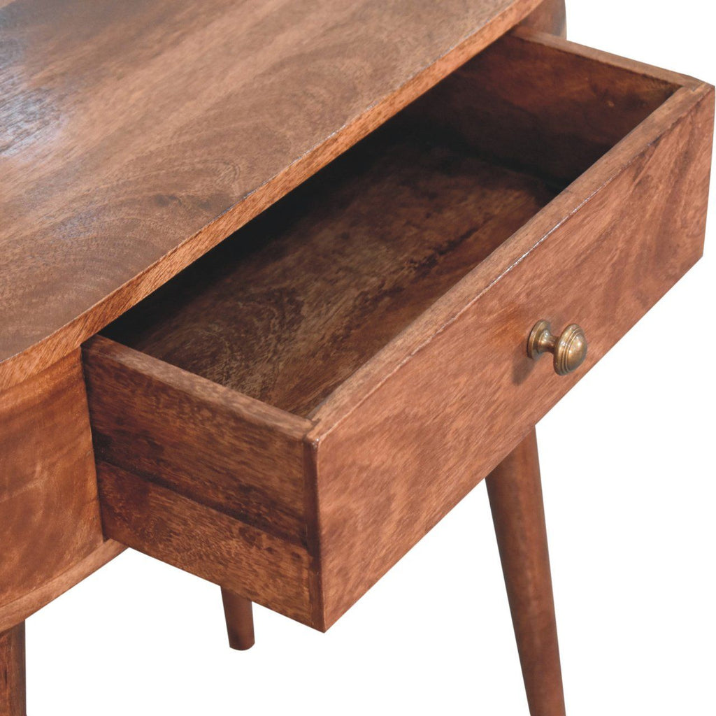 Honey Caramel Rounded Small Console Table