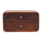 Curved California Walnut Wall-Mounted Bedside