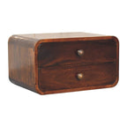 Curved California Walnut Wall-Mounted Bedside