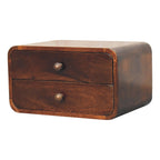 Curved California Walnut Wall-Mounted Bedside