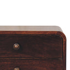 Curved California Walnut Wall-Mounted Bedside
