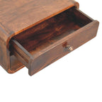 Curved California Walnut Wall-Mounted Bedside