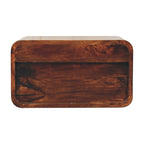 Curved California Walnut Wall-Mounted Bedside