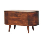 California Walnut Rounded Lid-Up Blanket Box