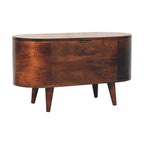 California Walnut Rounded Lid-Up Blanket Box