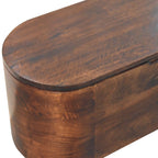California Walnut Rounded Lid-Up Blanket Box